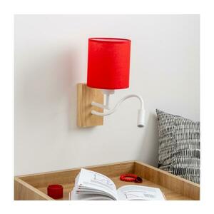 Brilagi - LED Fali lámpa NUBILA WOOD 1xE27/25W/230V + LED/3W tölgy/piros BG1565+BG1578 kép