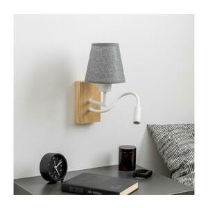 Brilagi - LED Fali lámpa NUBILA WOOD 1xE27/25W/230V + LED/3W tölgy/szürke BG1565+BG1569 kép