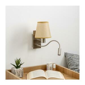 Brilagi - LED Fali lámpa NUBILA 1xE27/25W/230V+LED/3W króm/világosbarna BG1556+BG1571 kép