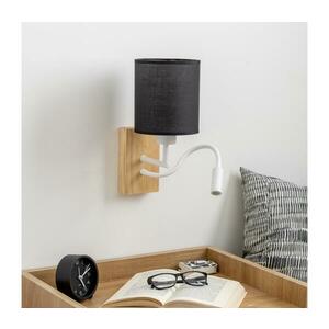 Brilagi - LED Fali lámpa NUBILA WOOD 1xE27/25W/230V + LED/3W tölgy/fekete BG1565+BG1581 kép