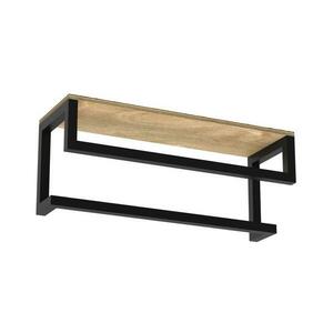 Fali törölközőtartó polccal 14x40 cm fekete 9864 kép