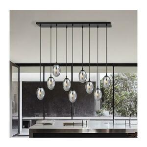 EMIBIG Csillár zsinóron ASTRAL 9xE14/10W/230V fekete/füstös 1266/9 kép