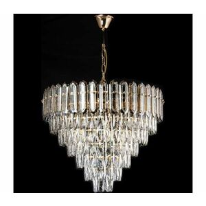 Láncra függesztett LED csillár 11xE27/60W/230V + 7xLED/6W átm. 60 cm arany W kép