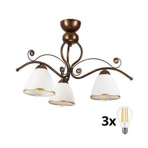 Brilagi - LED Felületre szerelhető csillár ANTICO 3xE27/60W/230V bronz patina 8590828000105 kép
