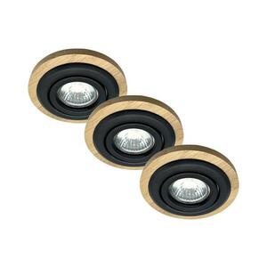 3 darabos TOBBY süllyesztett mennyezeti lámpa 1xGU10/20W/230V, Ø 11, 5 cm, tölgy/fekete LM kép