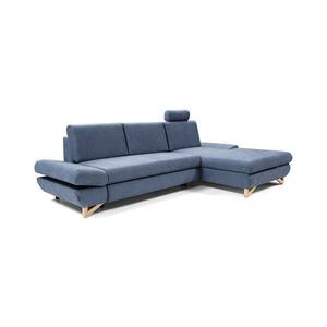 Laski AVESTA jobb oldali L alakú kinyitható kárpitozott sarokülőgarnitúra tárolóval, kék 8590828983897 kép