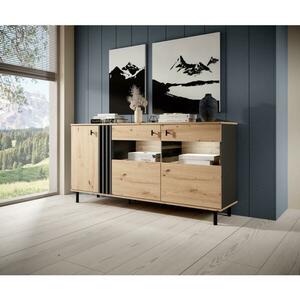 Laski BADIA vitrin tölgy/antracit színben 8590828986430 kép