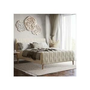 Meble Polskie Kárpitozott ágy matrac nélkül FLORA 160x200 cm bézs színű 04KTCVSLW503A kép