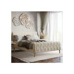 Meble Polskie FLORA kárpitozott ágy 180x200 cm, matrac nélkül, bézs 04KTCVSLW503A kép