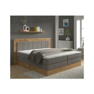 Meble Polskie Boxspring ágy matracokkal és topperrel, tárolóhellyel JASMINE 180x200 cm szürke 04KTCLU506P180V1S1UR3 kép
