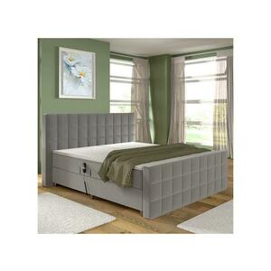 Meble Polskie Elektromosan állítható kárpitozott HELEN ágy matracokkal és topperrel, 180×200 cm, szürke 04KTCLU522M180V6S1SO90 kép