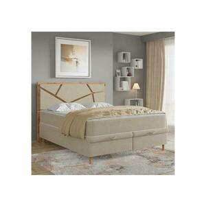 Meble Polskie Kárpitozott ágy matracokkal és tárolóval NAOMI 180x200 cm bézs 04KTCLU735P180S1ED6 kép