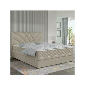 Meble Polskie GINA kárpitozott ágy 160x200 cm, matracokkal és tárolóval, bézs 04KTCLU734P160S1SD3 kép