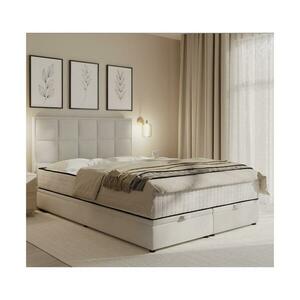 Meble Polskie GRACE bézs kárpitozott franciaágy matracokkal és tárolóhellyel 160x200 cm 04KTCLU747P160S1WI80 kép