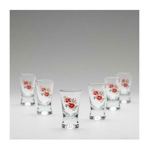 Készlet 6x Felespohár átlátszó csokor motívummal no. 2 kép