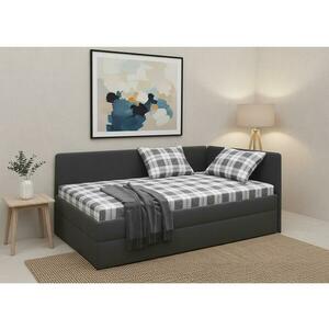 Fines Kárpitozott heverő univerzálisan balra/jobbra szerelhető fejvéggel ARLY 110x200 cm antracit/fehér 8590828129370 kép