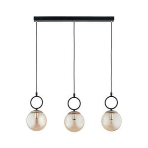 Csillár zsinóron LISTER 3xE14/10W/230V fekete/füstös bézs 62561 kép