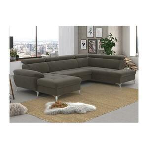 Cotta CATANIA jobb oldali, barna, kihúzható sarokkanapé tárolóval U alakban C690697AURO.REC/BK kép