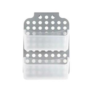 UTC Kétszintes zuhanypolc 12x35, 5 cm szürke/fehér, fali szerelésű 267150 kép