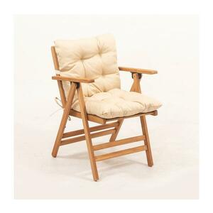 Összecsukható kerti szék párnával, bézs/habr színben 644MYD1160 kép