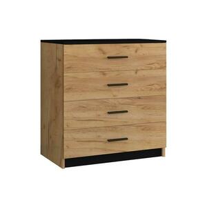 EMS Timon komód, craft tölgy/fekete kivitelben Komoda 4S Craft/Czarny kép