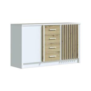 EMS TAYLER komód fehér/dub craft kivitelben Komoda 2D4S LADDER Biały/Craft kép