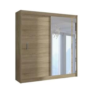 EMS SABRINA gardróbszekrény tükörrel, 203x215 cm, sonoma tölgy OSLO 203 Sonoma kép
