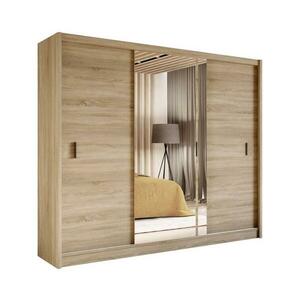 EMS SABRINA gardróbszekrény tükörrel, 250x215 cm, sonoma tölgy OSLO 250 Sonoma kép