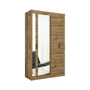 EMS SABRINA gardróbszekrény tükörrel, 120x215 cm, woltan tölgy OSLO 120 Wotan kép