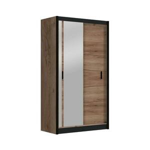 EMS SABRINA gardróbszekrény tükörrel, 120x215 cm, craft tölgy OSLO 120 Craft kép