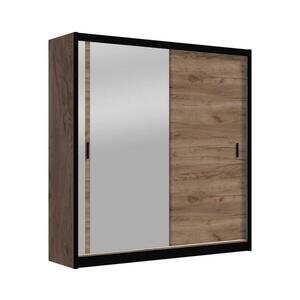 EMS SABRINA gardróbszekrény tükörrel, 203x215 cm, craft tölgy OSLO 203 Craft kép