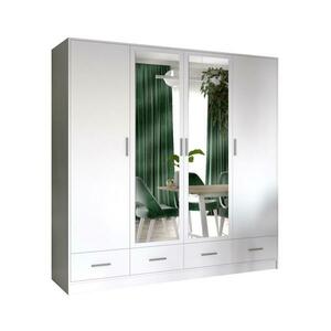 EMS SANNA gardróbszekrény tükörrel, 200x215 cm, fehér SOFIA 200 Biały kép