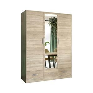 EMS SANNA gardróbszekrény tükörrel, 150x215 cm, sonoma tölgy SOFIA 150 sonoma kép