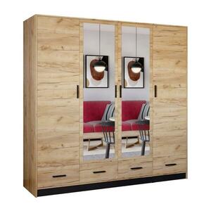 EMS Gardróbszekrény tükörrel SANNA 200x200 cm tölgy craft SOFIA 200 Craft kép