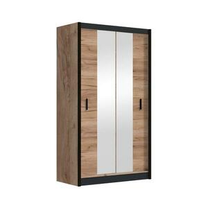 EMS MIRO gardróbszekrény tükörrel 120x215 cm, craft tölgy/fekete CRAFT 120 Craft/Czarny kép