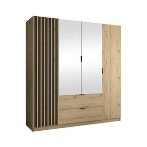 EMS VISTA gardróbszekrény tükörrel, 200x215 cm, artisan tölgy/grafit VEGAS 200 Artisan/Grafit kép