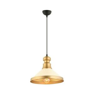 MONZA kábeles függőlámpa 1×E27/40W/230V, átmérő 30 cm, krémszínű/arany 518LMS1103 kép