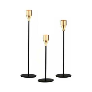Estilo Home 3 darabos gyertyatartó szett, fekete/arany 5905623251165 kép