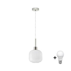 Eglo LED csillár kábelen HARMA, 1xE27/60W/230V, átm. 20 cm, matt króm/fehér 1xEG32515+1xNSLA55459 kép