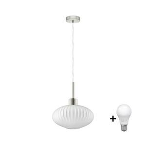 Eglo LED kábeles csillár HARMA 1xE27/60W/230V átm. 30 cm matt króm/fehér 1xEG32515+1xNSLA55473 kép