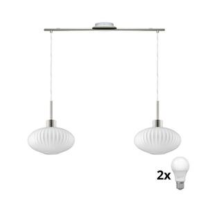 Eglo LED függeszték kábelen HARMA 2xE27/60W/230V matt króm/fehér 1xEG32519+2xNSLA55473 kép