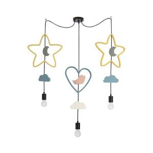 Gyerek csillár zsinórral TRIO 3xE27/20W/230V sárga/kék/szürke 33 kép