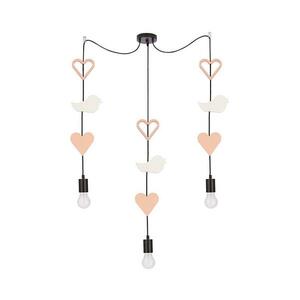 TRIO zsinóros gyerek csillár 3xE27/20W/230V rózsaszín/fehér 33 kép