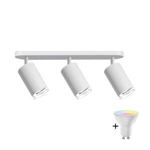 LED RGBW dimmelhető fürdőszobai spotlámpa TURYN 3xGU10/6, 5W/230V IP44 fehér SA1910+3xAI0414 kép