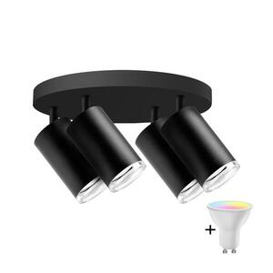 LED RGBW Dimmelhető fürdőszobai spotlámpa TURYN 4xGU10/6, 5W/230V IP44 fekete SA1916+2xAI2296 kép