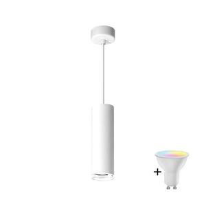 LED RGBW dimmelhető, kábellel függeszthető fürdőszobai lámpa TURYN 1xGU10/6, 5W/230V IP44 fehér SA1906+AI0414 kép