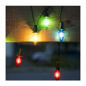 LED kültéri karácsonyi fényfüzér CONE FILAMENT 20xE10 19m színes/meleg fehér IP44 192020 kép