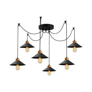 Kábeles csillár MANAVGAT 6xE27/40W/230V, pókszerű kialakítás, fekete/barna 525NOR1263 kép