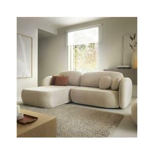 Laski L alakú, balos, bézs OLBIA kihúzható sarokkanapé tágas tárolóval 8590828985921 kép