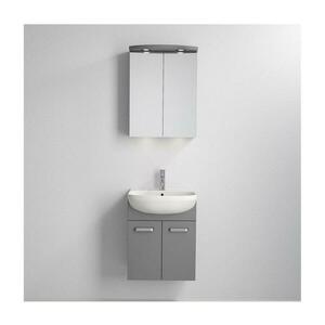 BATH DELUXE Vang mosdós fürdőszobai szekrény + LED tükörszekrény 230V IP44 szürke 09 kép